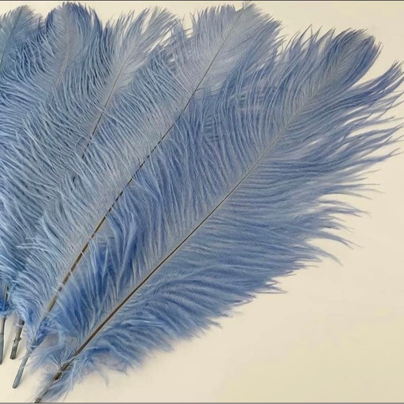 10 count | Dusty Blue Feathers size 12-14 inches Wedding Bouquet ParCenterpiece - Picture 3 of 3